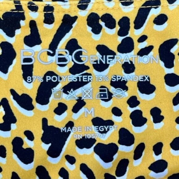 BCBGeneration Leggings High Waist Pants Leopard Print Yellow Women's Medium $68 - Picture 5 of 10